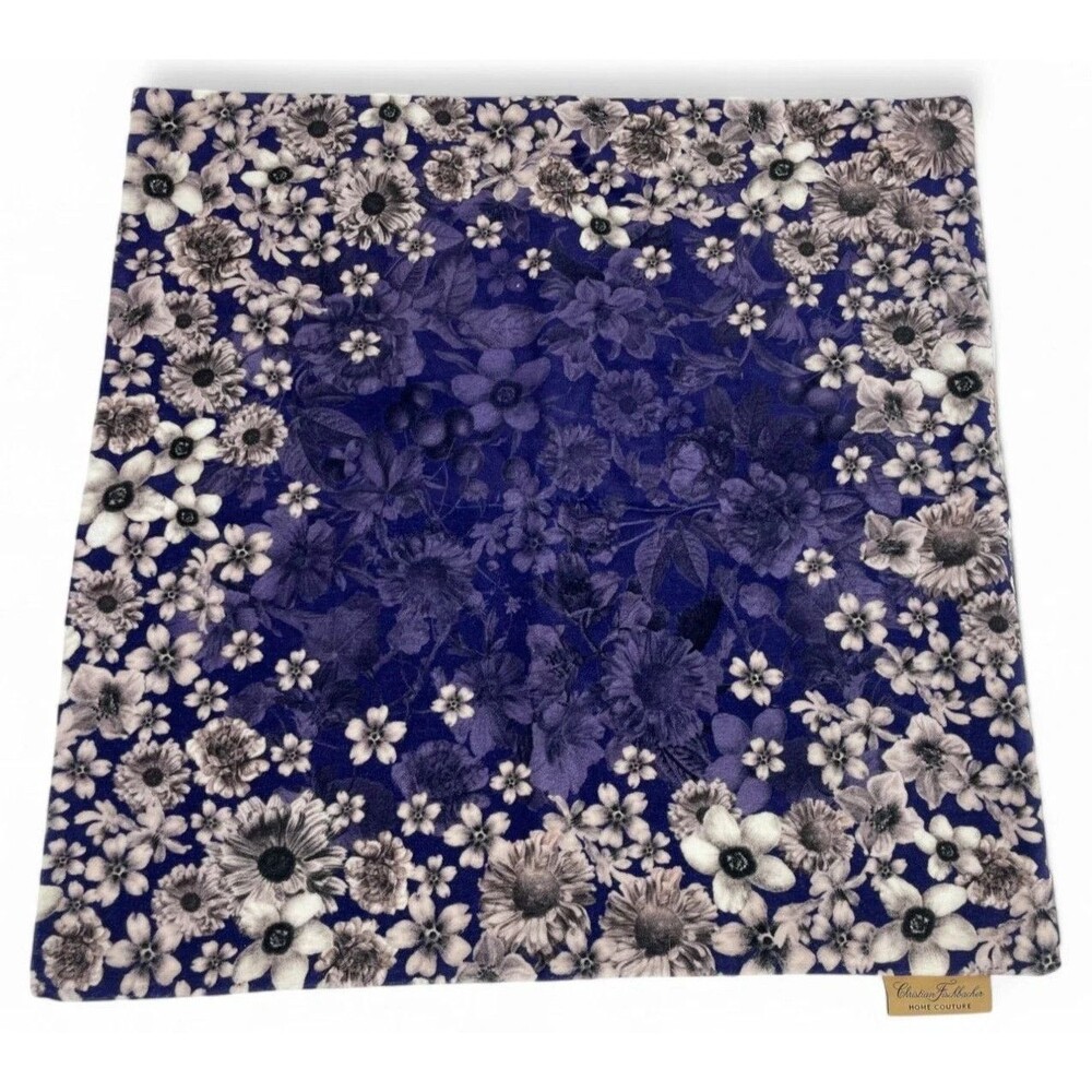 Christian Fischbacher Home Couture Throw Pillow Cover Purple Floral 20x20 New